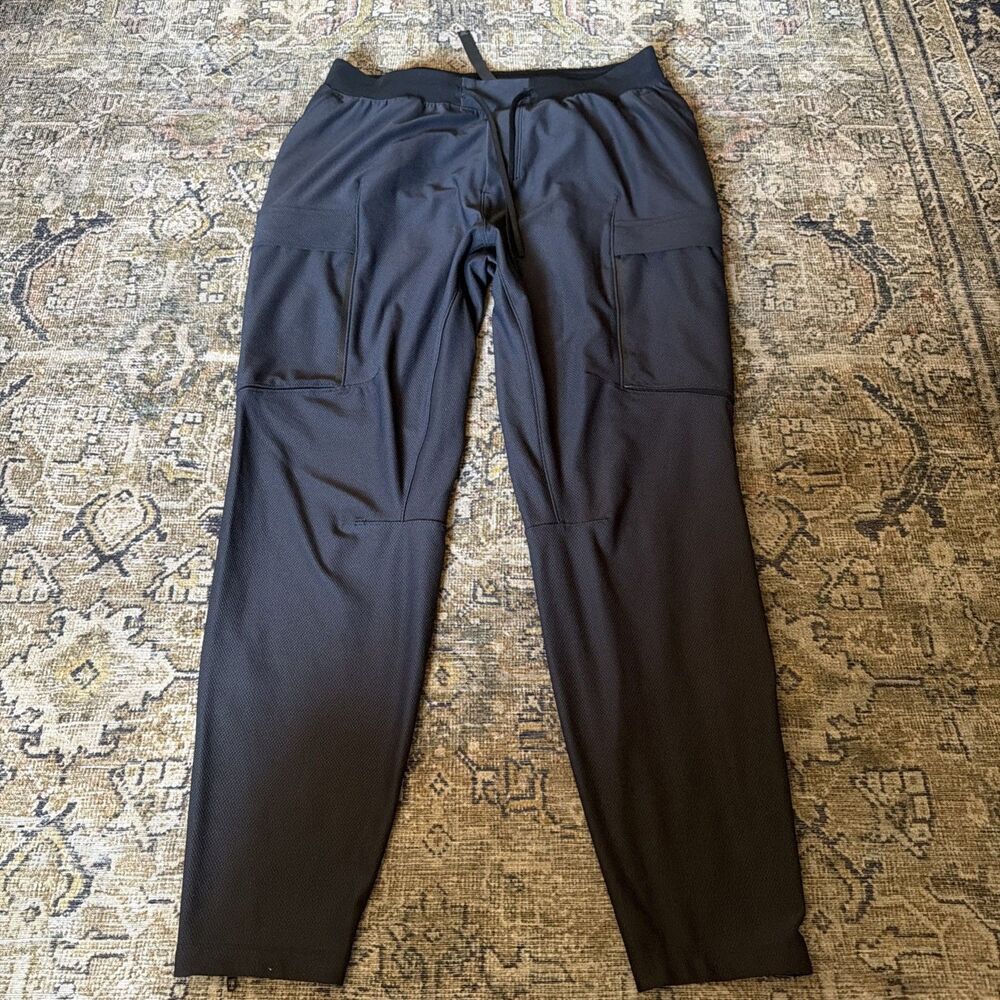 Lululemon Pants Mens Large Joggers Tapered Sweatpants Zipper Ankle In Black